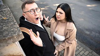 Chubby inked brunette Antonella Jones drilled by massive dick