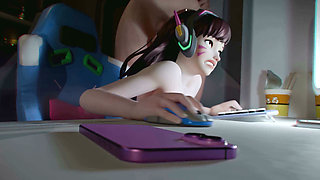 Overwatch 3D Futa: D.va and Brigitte Fuck Instead of Gaming