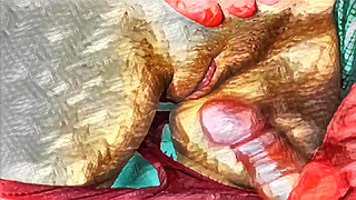 XXX Cartoon. My Housekeeper Helps Me with My Handjob. Cumming on Her Big Clit and Her Red Panties.