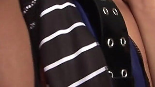 Uniformed Sluts - ebony Brunette Romana Ryder Dressed as a Sexy Police Officer Fucking Hard in the Cell