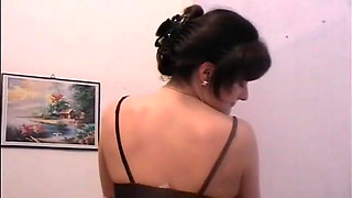 Lovely brunette mistress sits down on dude's face