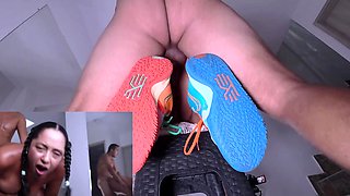 The girl's pussy is getting rather wet with the anal she gets