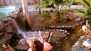 Cooling Down with His Uncut Cock