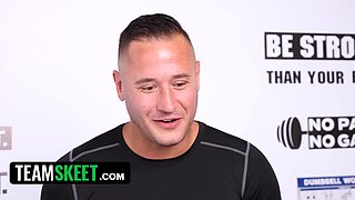 When 2 trainers can't get enough of madison's hot bod