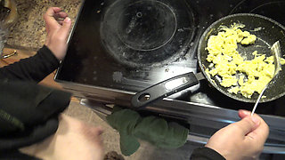 Submissive Stepmom in Hijab Creampied by Stepson in the Kitchen