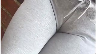 Public Pee Desperation In Tight Grey Pants Stuck Down Alleyway