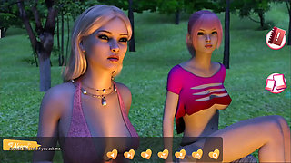 Helping the hotties #4 - Johanne woke up tied to a tree and so...ave him a blow job...Belle and Stacy played with each other.