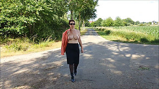 Naked in Suspenders Outdooe