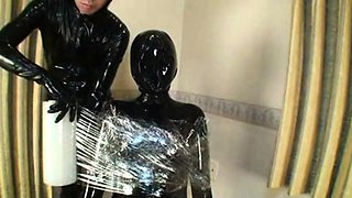 Extreme fetish latex play