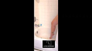 Livie Blainn Shaves Her Hairy Pussy in the Shower - Hairy MILF Big Tits Amateur POV