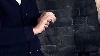 Tormented Maid - Judith Hangs Naked Tied up From the Ceiling and Gets Scrubbed Wet and Tickled Mercilessly