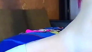 Girl puts a dildo in a tight pussy