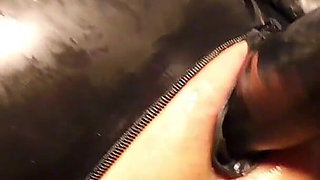 Wild bukkake session with Kitty Blair and Lisa at the latex man fisting