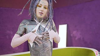 Threesome Anal Only Alternative Dreadlocks Girl Double Anal, Prolapse, Gape