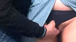 Old Man Perv Fingered Pussy in Subway