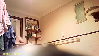 Sister reveals big breasts hidden under tight top
