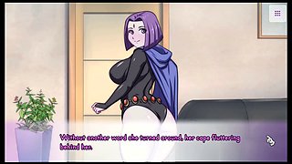 Adult Raven from Teen Titans gets her first ass fucking in Waifu Hub parody game