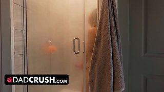 Dadcrush - adorable Tiny Teeny beauty Mia Kay spurts down on her knees to suck her stepdad's knob