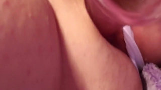 Trans Slut Daphne Sucks and Fucks Her Pink Dildo Until She Cums in Her Panties