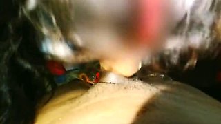Desi Indian Bhabhi in Blue Saree Gives Blowjob and Takes Cumshot with Dildo - Homemade Village Sex