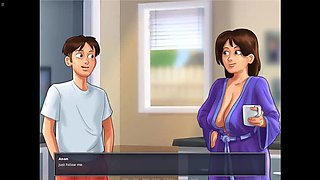 Horny Stepmom Debbie Deep Throats Huge Cock and Swallows Cum in Car - Summertime Saga