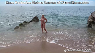 What were we supposed to Do? Cougar Teasing 2 Guys on the Beach at GrandMams