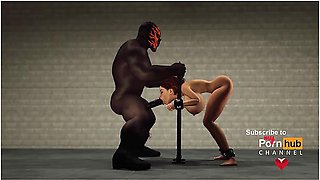 Bound Busty Girl Impaled by Huge Black Cock