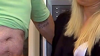 Penny's Nylons Jerking Handjob for Her Stepdad