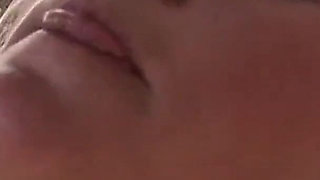 Blonde gets fucked in the ass by two big and willing dicks