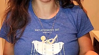 Cute amateur brunette naughty in solo jerking show on camera