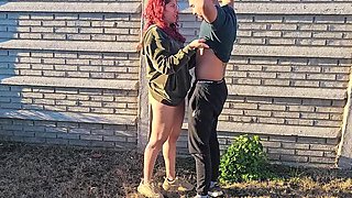 Amateur Latina Redhead Seduces Gardener While Husband Working - Outdoor Doggy Style Creampie