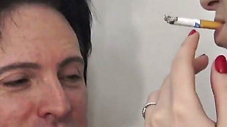 Coking Ashtray Hand Over Mouth!