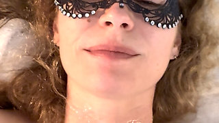 Sucking big balls for a pearl necklace