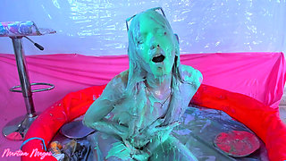 Wam!! Martina Is Punished with a Mess of Colorful Slime