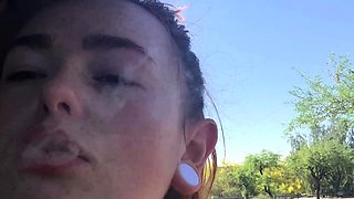 Busty amateur teen outdoor hardcore facial action