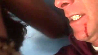 Beautiful brunette gets cum all over her big ass