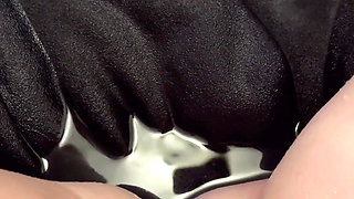 Solo Squirt Compilation Grey Shorts, Big Dildo on Mirror, Close up Pussy Shot