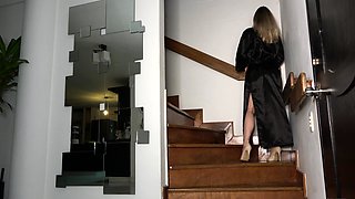 Glamour babe with big boobs masturbates in lingerie