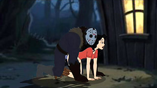 Student Girl Enjoys Sex in an Camp. Cartoon Horror Parody