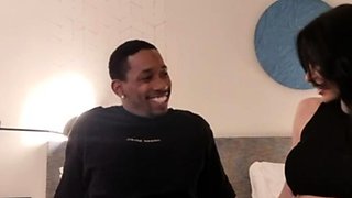 Beautiful Brunette Big Boobs Rides Fake Cock