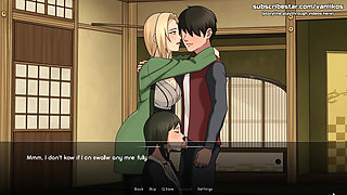 Naruto: Kunoichi Trainer - Big Ass MILFs Shizune and Tsuande Have a Threesome. Hot Blowjob and Doggy Style Pussy Creampies