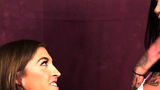 Party CFNM babes giving blowjob to loser