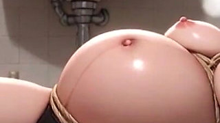 Pregnant Woman Smoking in Filthy Bathroom Bondage - Wet Pussy Desperation