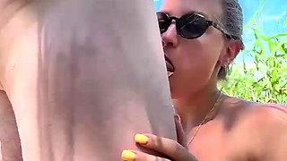 Horny Russian slut gets creampie after hard outdoor pounding