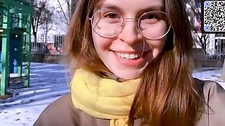 Brunette lady enjoys hairy masturbation while sniffing