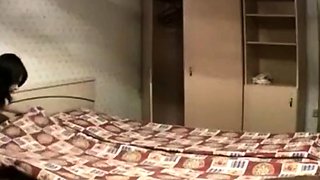 my busty stepmother changes the bed naked