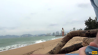 I See You Jerking off to Me and I Want to Help You Cum! - Cock Flashing on a Beach