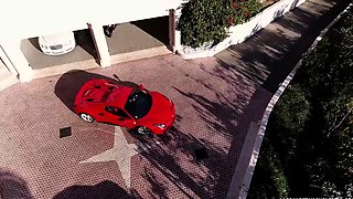 Ebony beauty tastes big tits brunette's twat