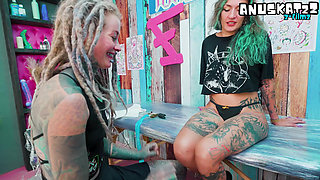 ANAL THREESOME during TATTOO session