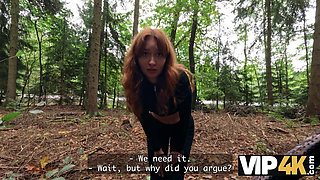 VIP4K. The Hunter Fucks a Red-Head in the Forest